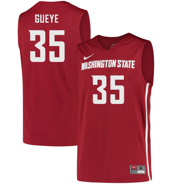 Washington State Cougars #35 Mouhamed Gueye College Basketball Jerseys Sale-Crimson
